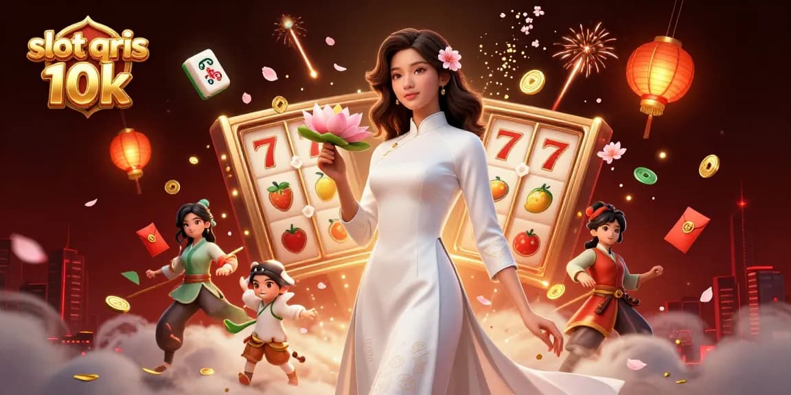 Experience excitement with slot qris 10k in this vibrant 3D casino illustration.