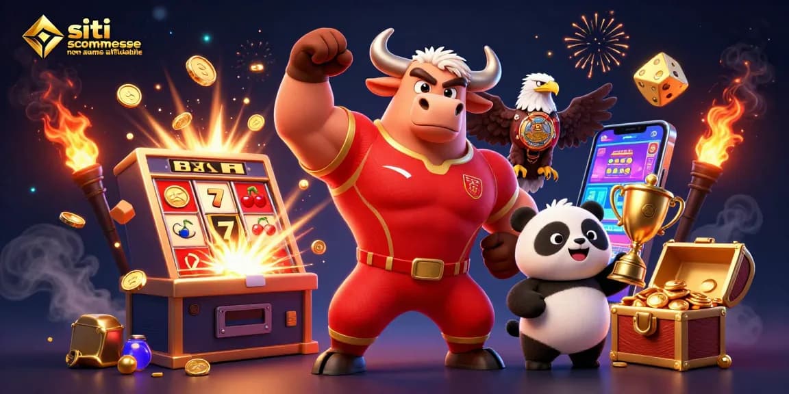 Vinci giocando nei siti scommesse non aams affidabile con un bull mascot e simboli di jackpot