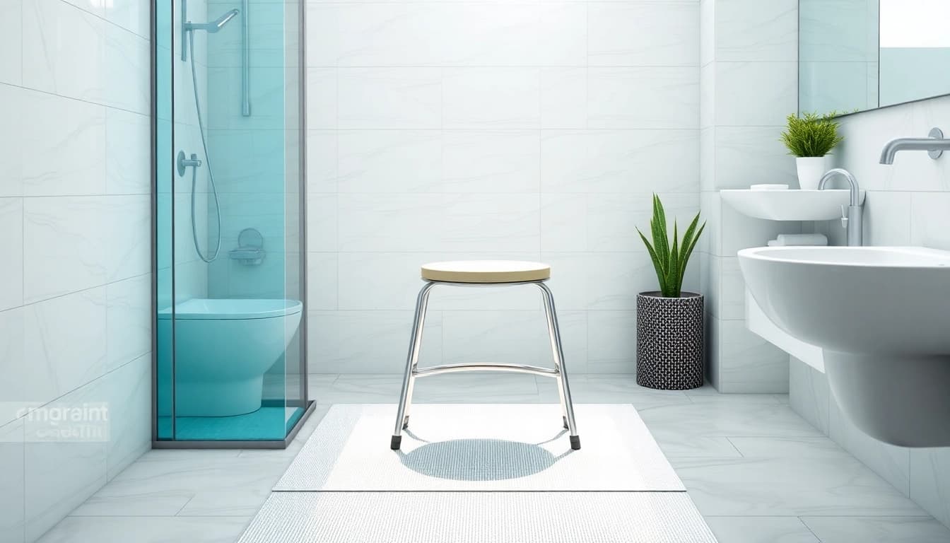 Hocker für Dusche mit rutschfesten Füßen und elegantem Design