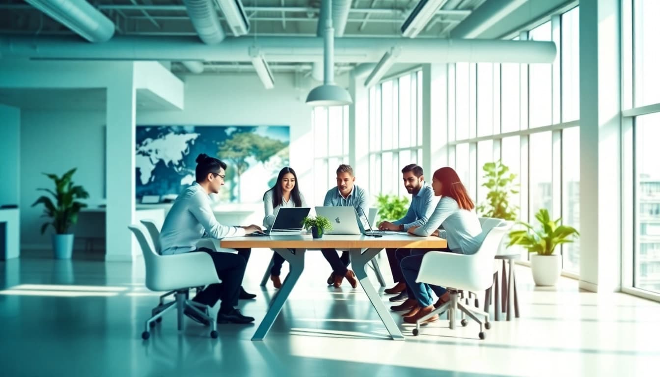Webdesign-Agentur zeigt kreatives Team bei der Planung innovativer Websites.