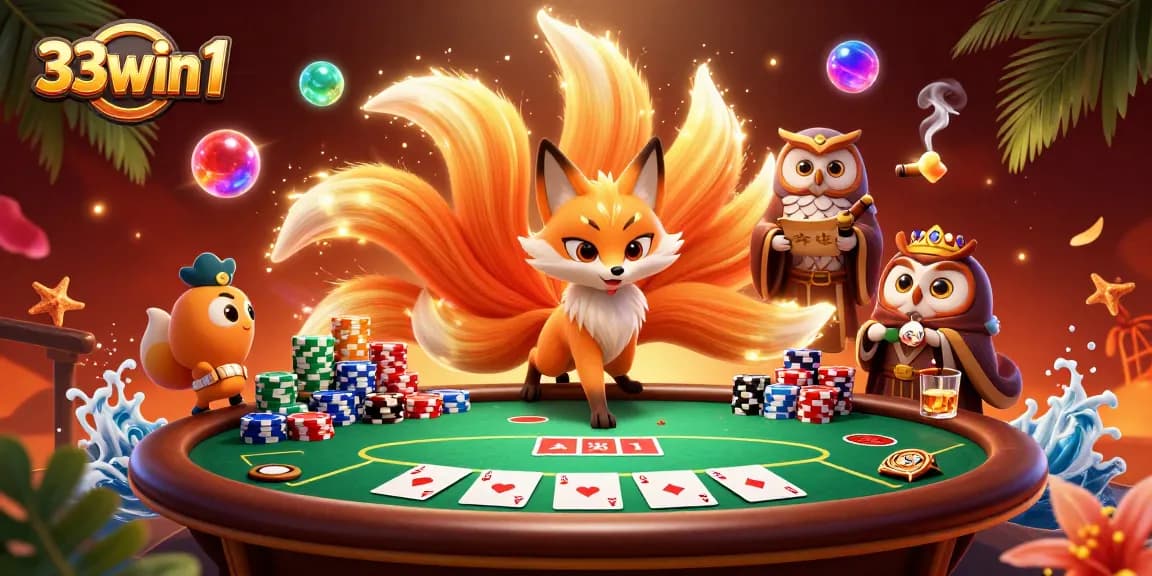 Engage in exciting gameplay at 33win 1 with vibrant characters and poker elements.