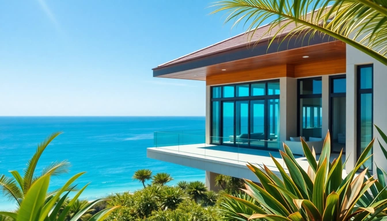 Discovering luxurious Pattaya property surrounded by tropical beauty and clear skies.