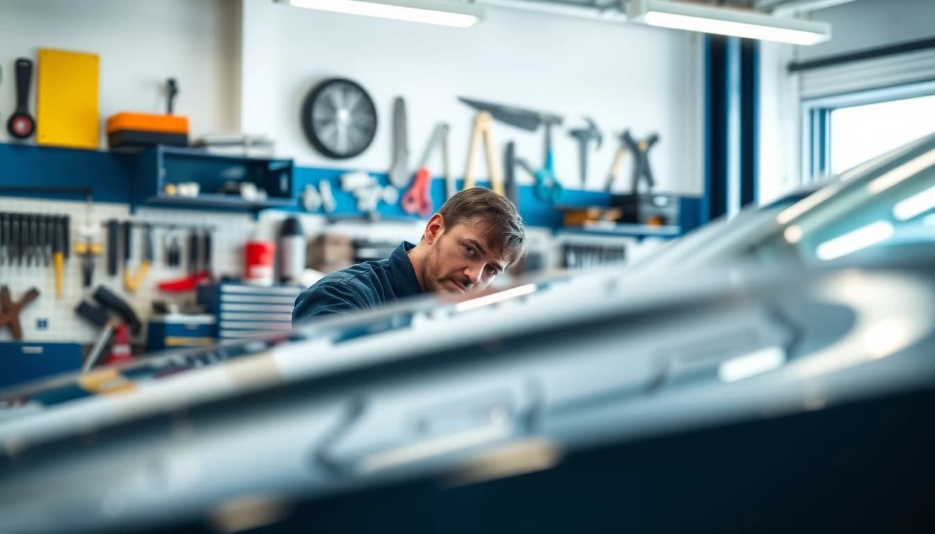 Find reliable auto repair near me with a skilled mechanic working in a clean, professional garage.