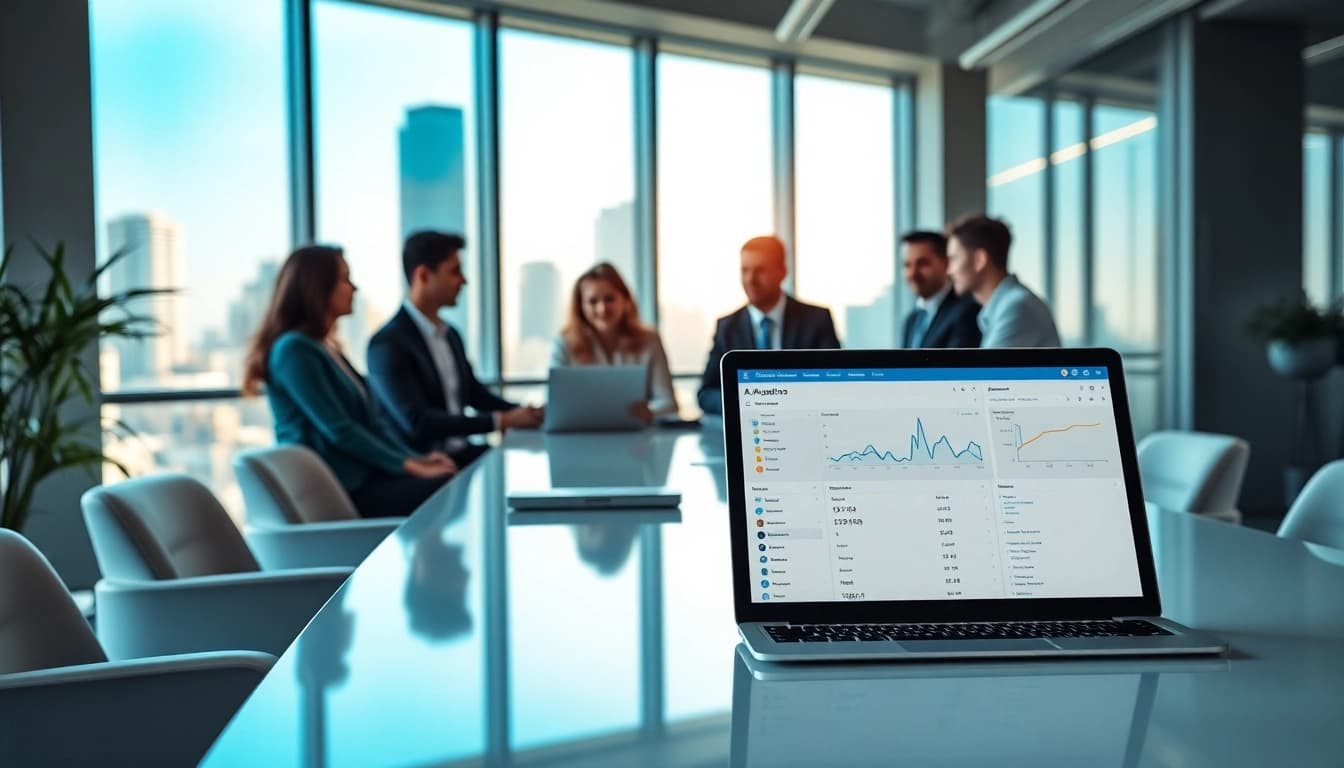 Collaborative team at an AI automation agency in UK discussing innovative strategies.