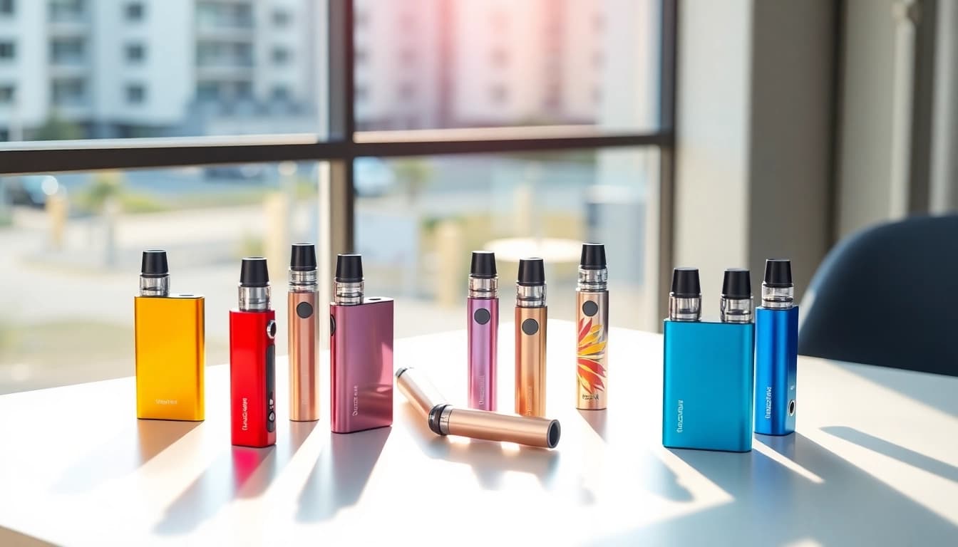 Showcasing air bar nex price with colorful disposable vapes in a modern setting.
