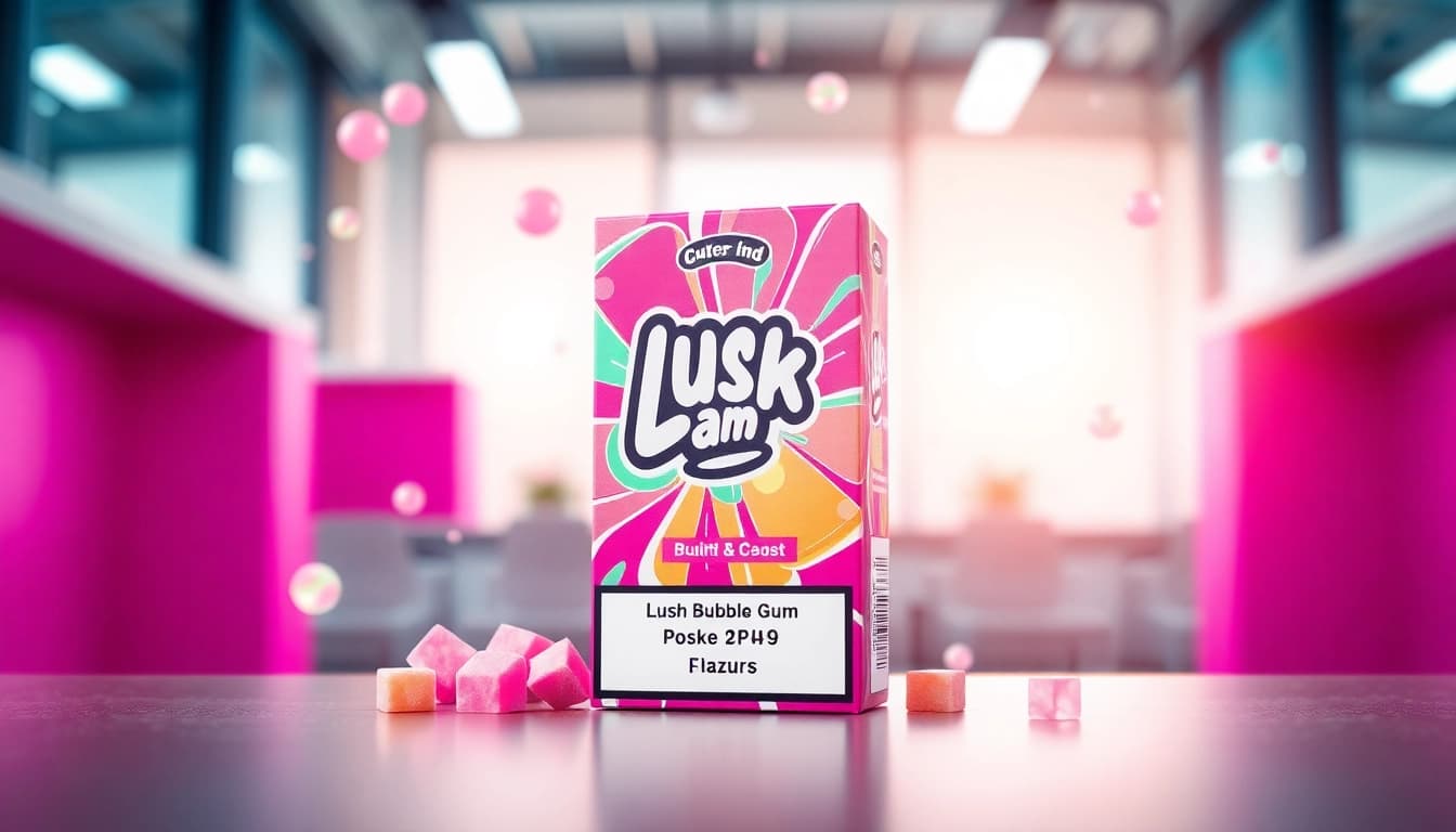 Erleben Sie die 12k digital box | lush bubble gum mit buntem Design und lebendigen Farben.