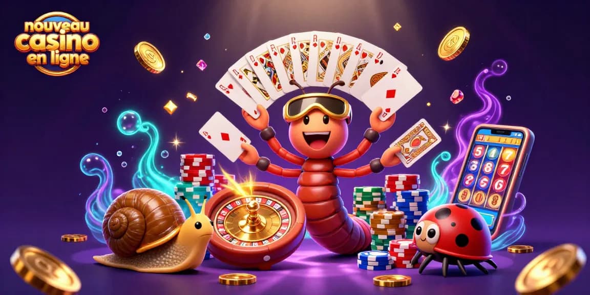 Découvrez l'univers du nouveau casino en ligne avec des animations de jeux dynamiques et des personnages colorés.