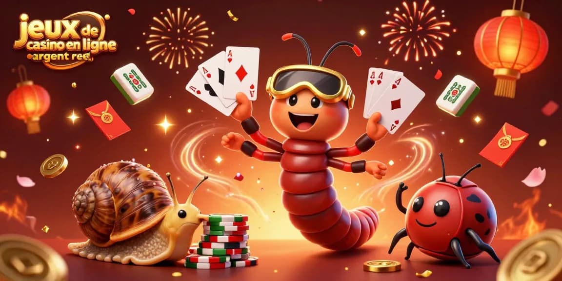 Jouez aux jeux de casino en ligne argent réel avec un dealer cartoon dynamique et des éléments de jeux colorés.
