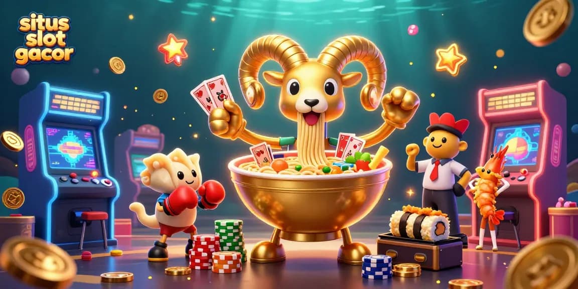 Engage in action-packed gameplay with situs slot gacor, featuring a vibrant 3D cartoon casino scene.