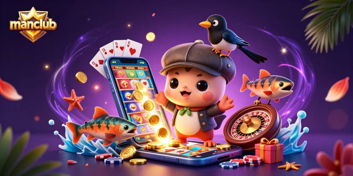 Experience thrilling action at manclub with colorful slot games, playful characters, and dynamic casino elements.