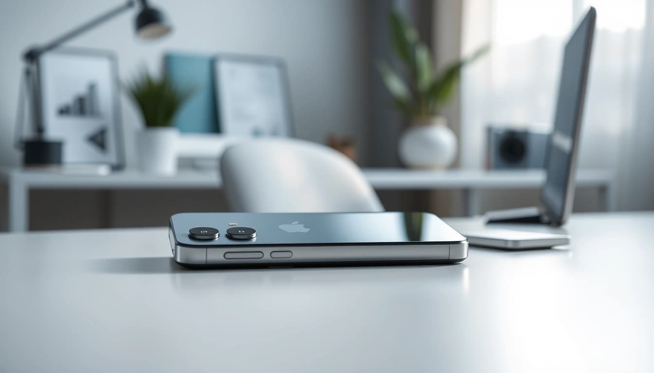 Analiza el iPhone 16 Pro Max precio en un entorno moderno y elegante.