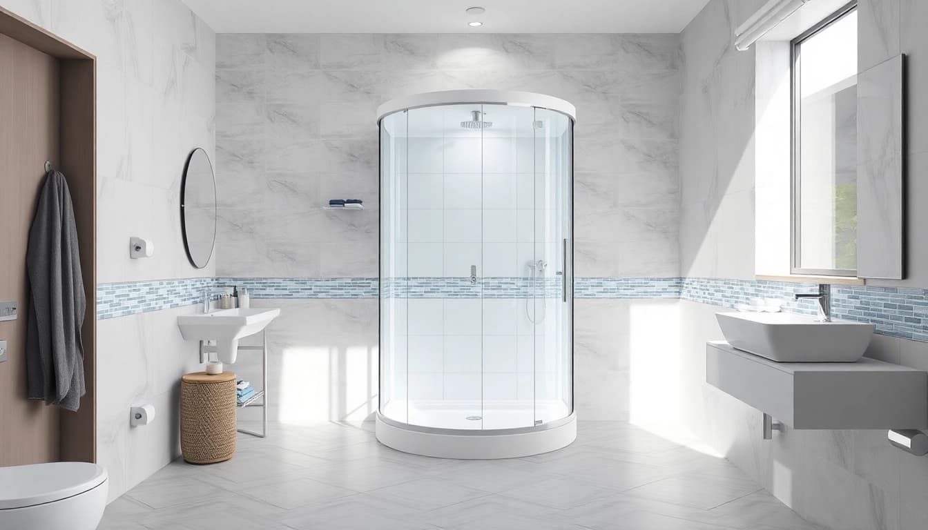 Erleben Sie die Eleganz der sonni Duschkabine in einem modernen Badezimmer-Design.