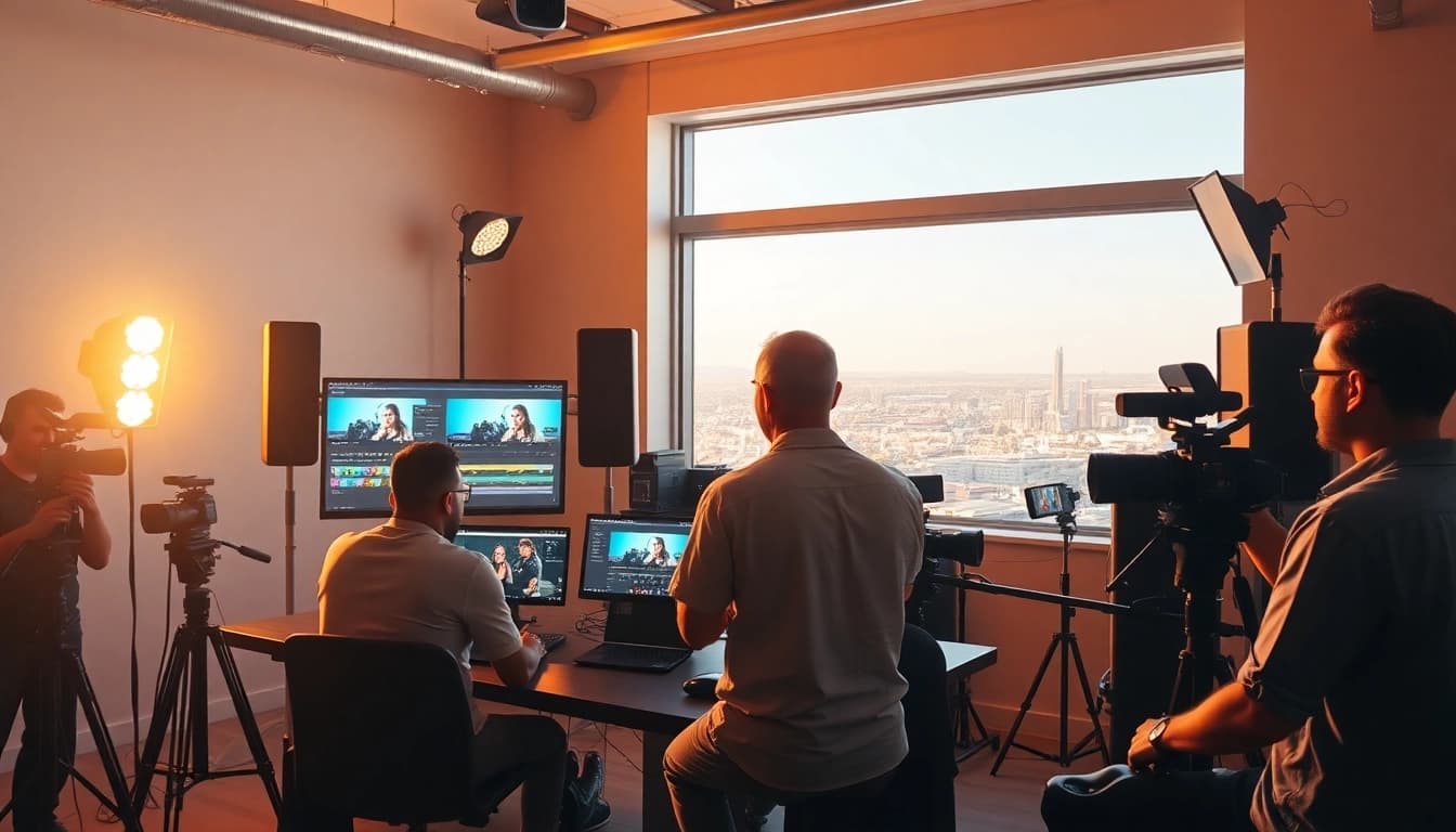 Engaging video production Phoenix studio scene showcasing collaborative filmmaking.