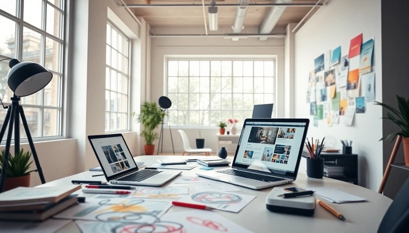 Engage with the creative spirit at https://heleensnyasyatelje.se showcasing an inspiring designer's workspace.