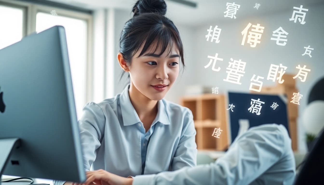 Enhance your typing efficiency with 搜狗拼音输入法, illustrated in an energetic workspace.