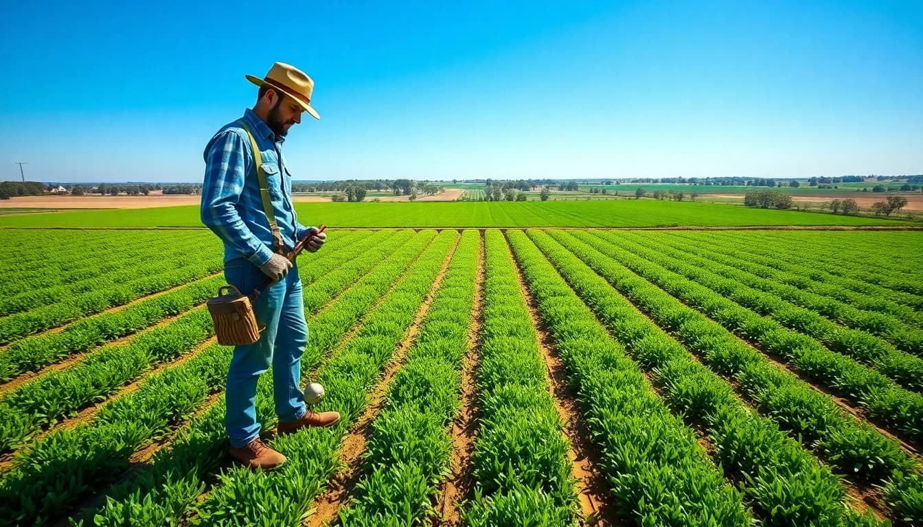 Enhancing land irrigation practices with innovative techniques in a lush agricultural setting.