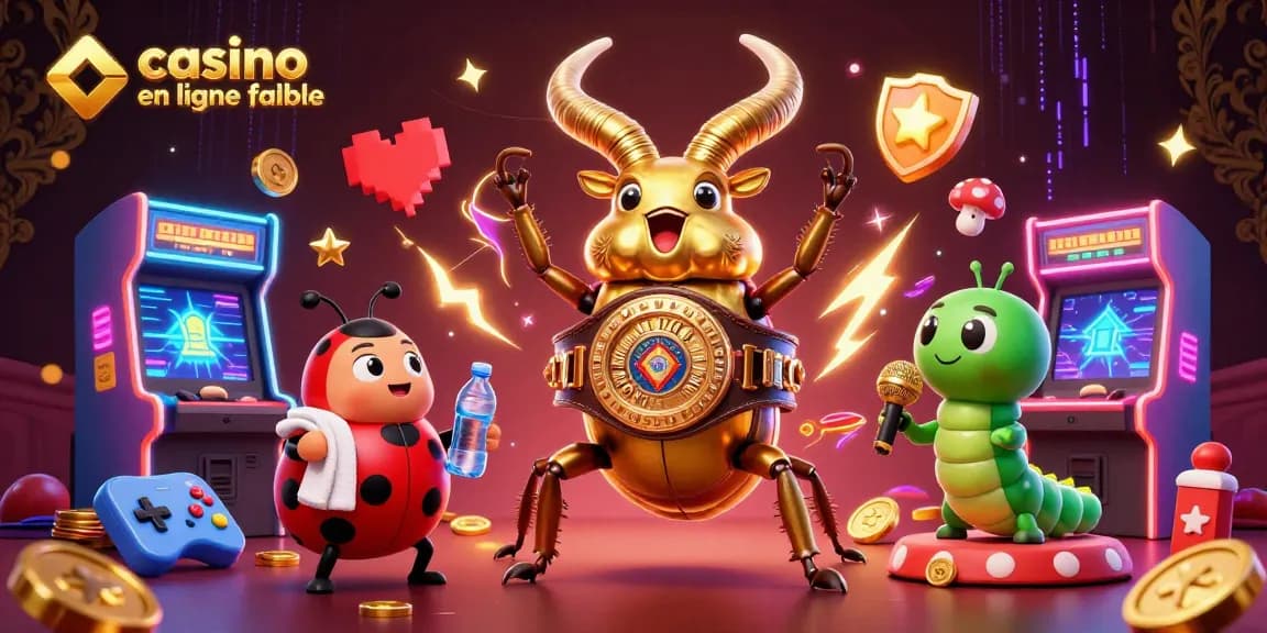Jouer au casino en ligne fiable avec des personnages 3D animés dans une scène vibrante.