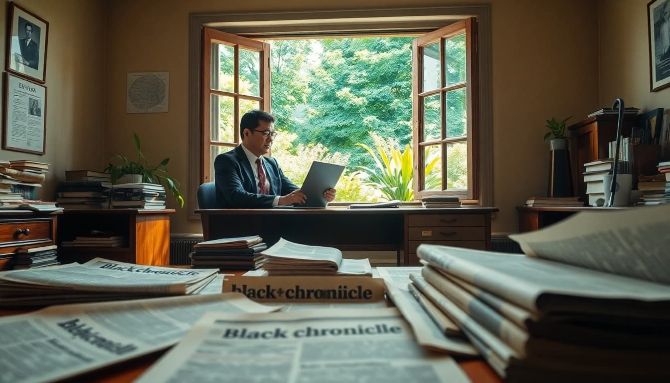 Unfolding the rich stories of blackchronicle surrounded by historical artifacts and natural light.