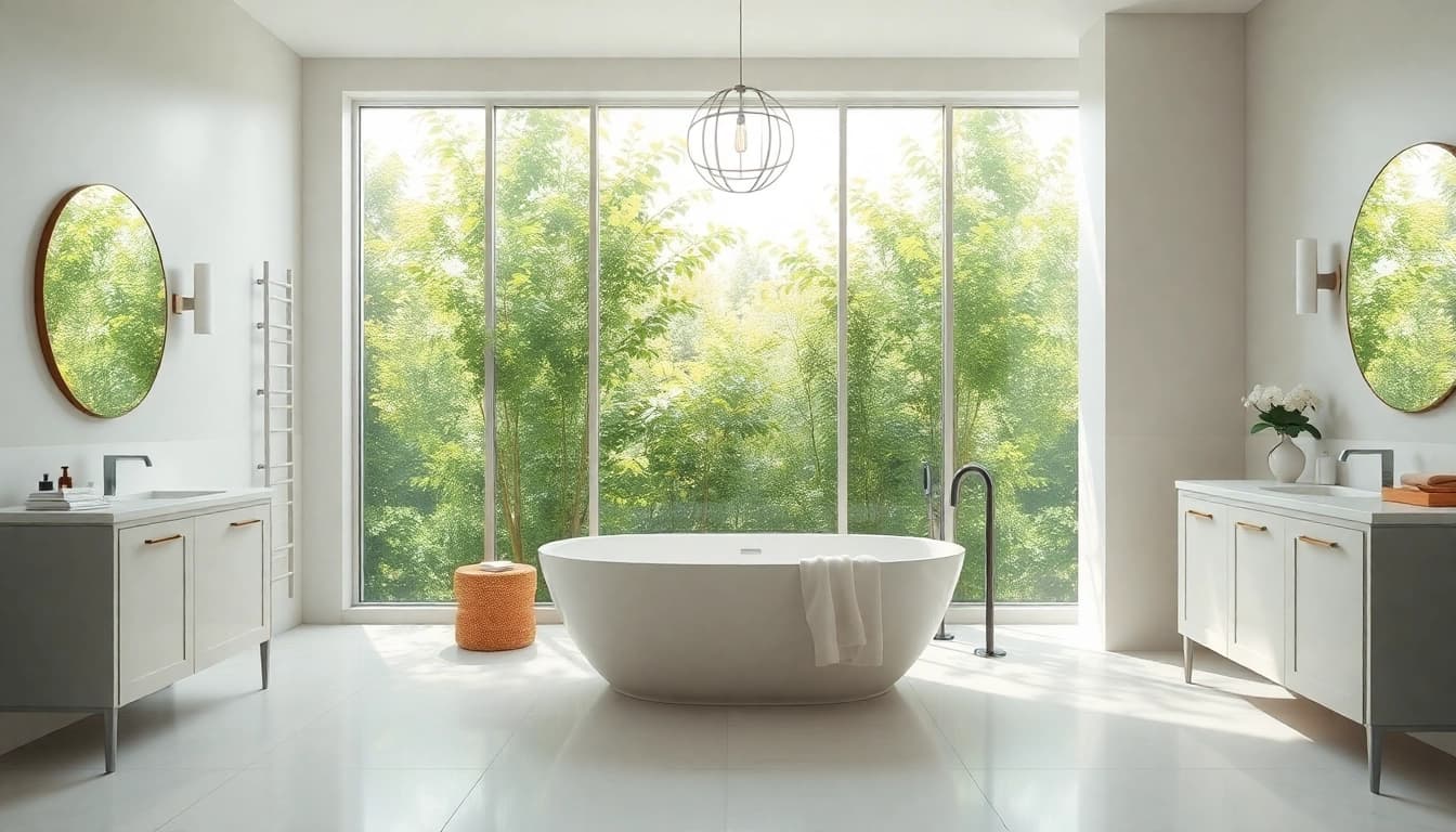 Transform your space with stunning bathroom renovations showcasing modern elegance and style.