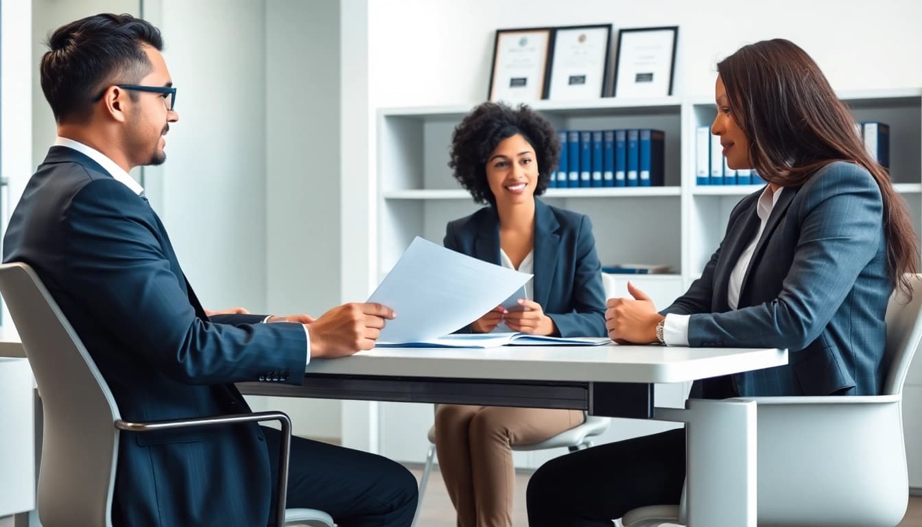 Trusted immigration lawyer in Melbourne consulting with clients.