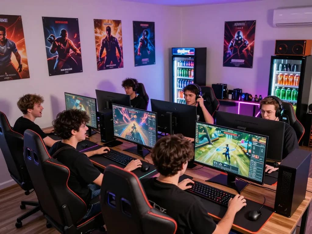 Exciting online gaming experience with players engaging in strategy games on mantra88 platform, vibrant setup and atmosphere.