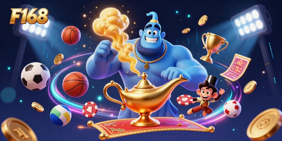 Experience the thrill of F168 gaming with vibrant characters and energetic sports visuals.
