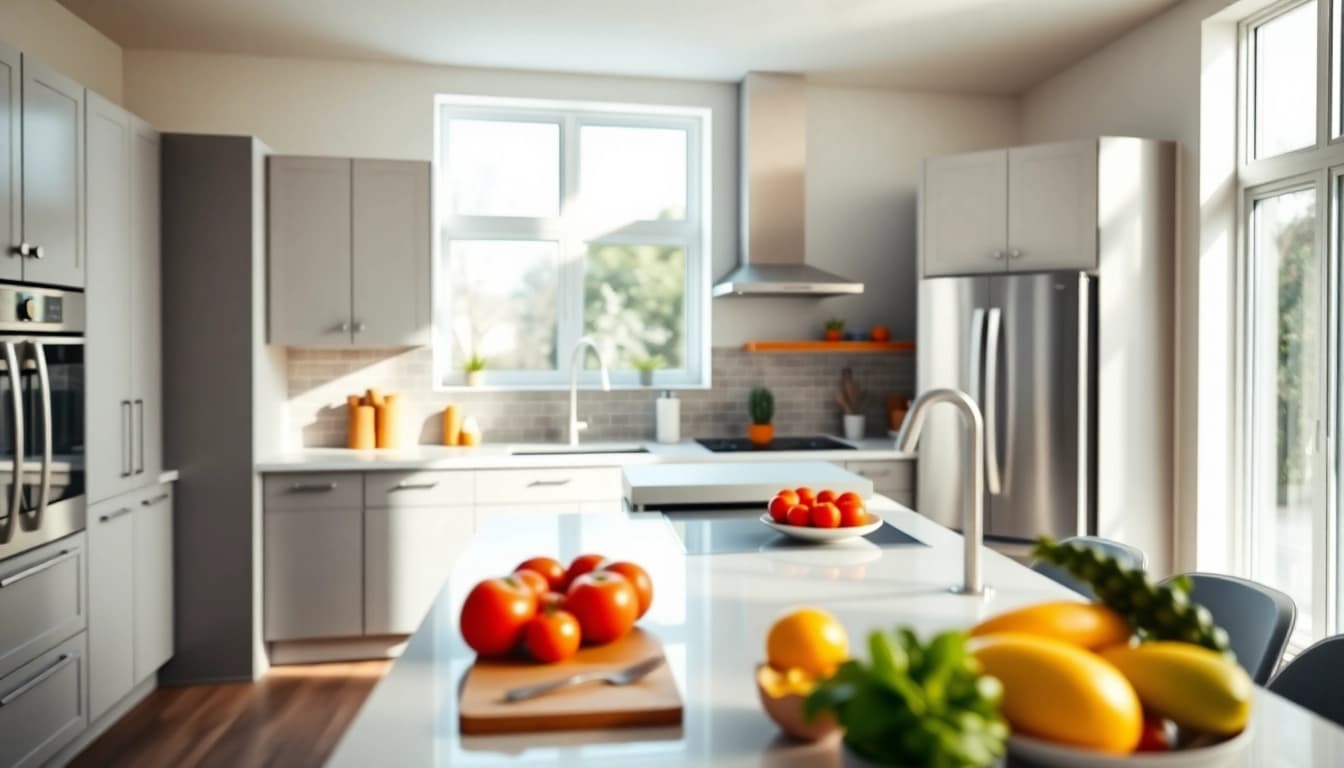Enhance your home renovation with a modern kitchen design showcasing style and functionality.