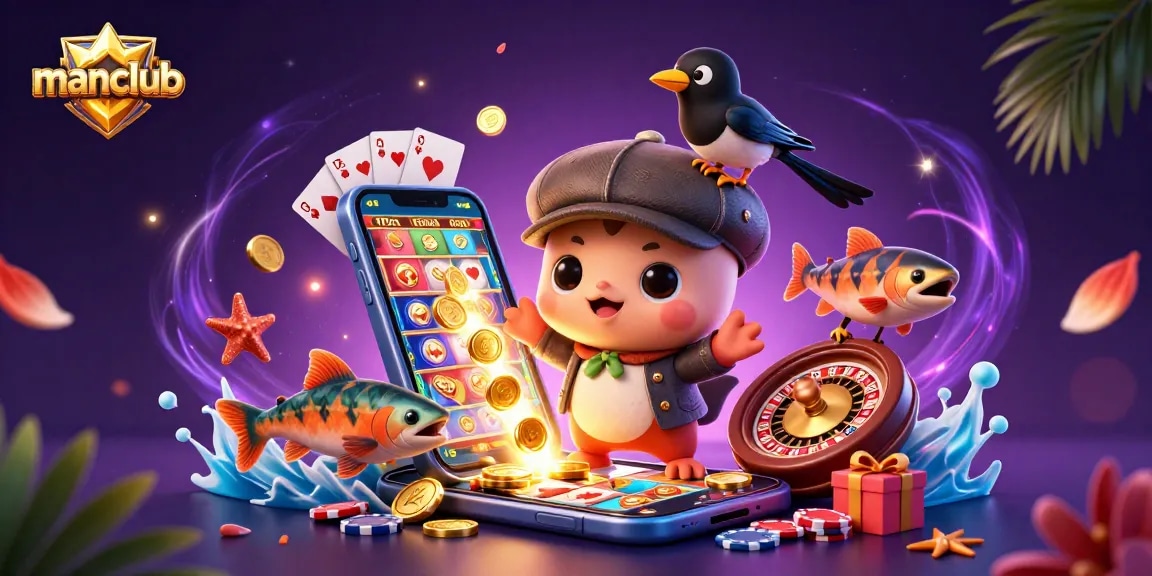 Experience thrilling action at manclub with colorful slot games, playful characters, and dynamic casino elements.
