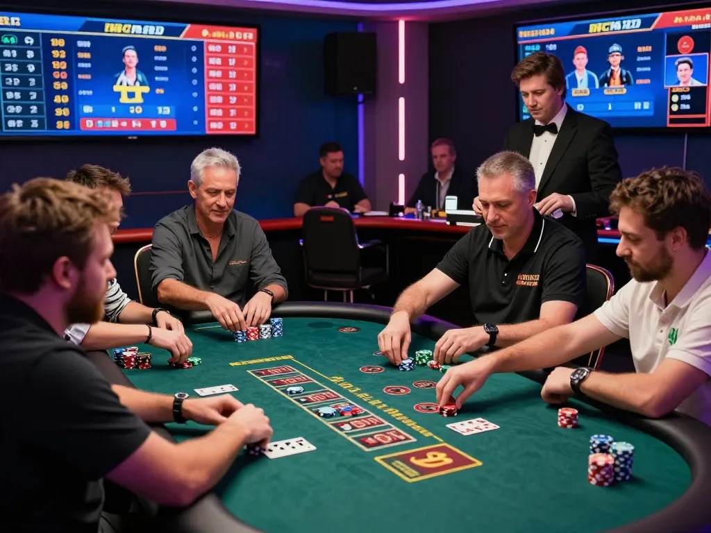 Experience the excitement of live casino gaming at https://bong99.pro/ with players engaged in blackjack and vibrant digital interfaces.