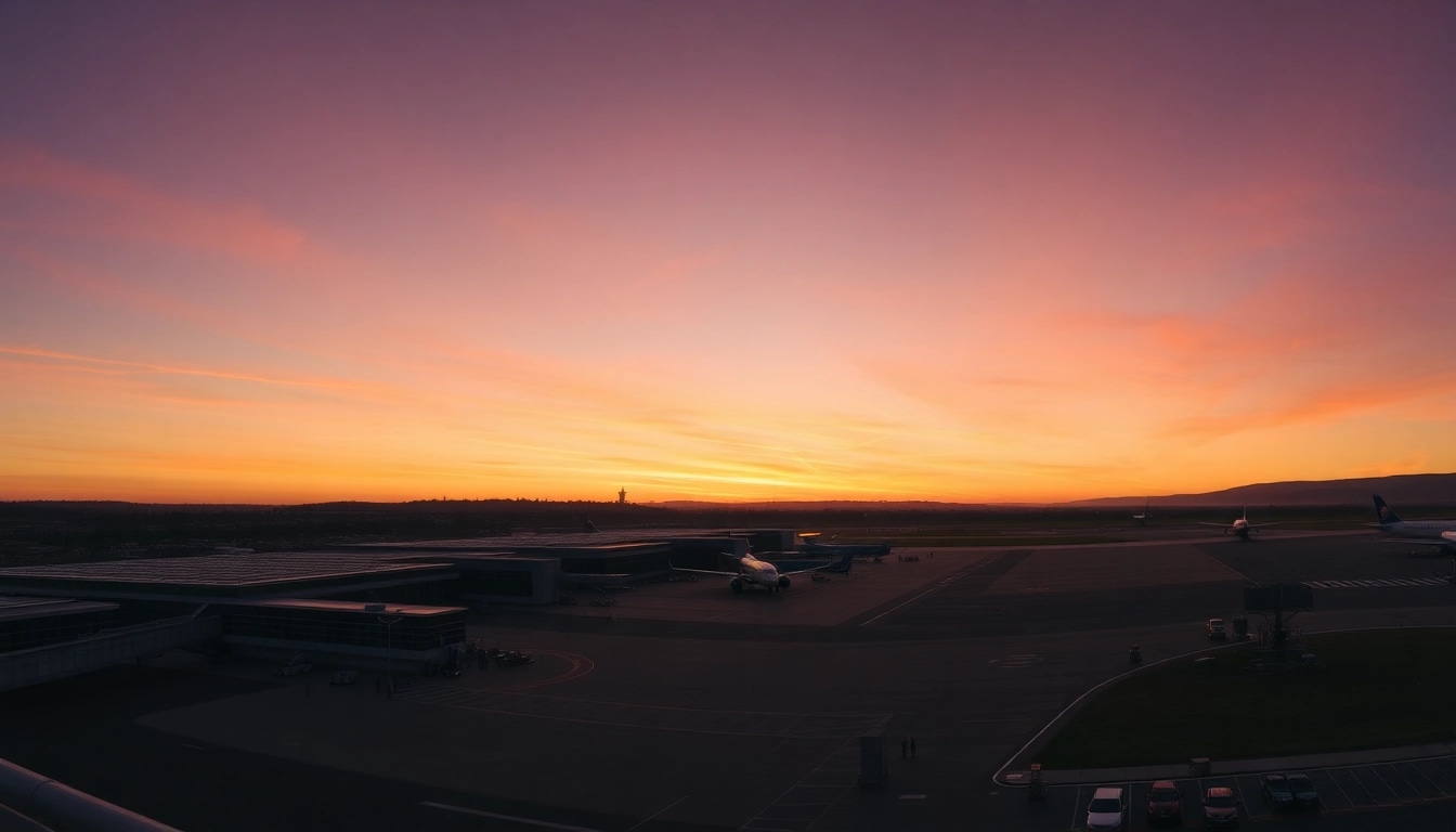 Travelers navigating through Edinburgh Airport's terminal, highlighting its modern architecture and vibrant ambiance.