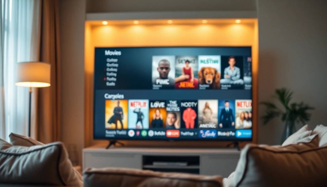 Watch movies effortlessly at https://bandarlayarkaca21.com in a cozy, well-lit living room.