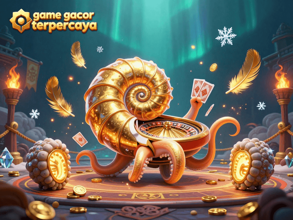 Menang di game gacor terpercaya dengan 3D nautilus kuno dan elemen kasino berkilauan.