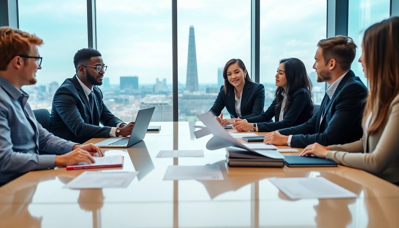 Washington DC Startup Lawyer consulting with diverse startup founders in a professional setting.