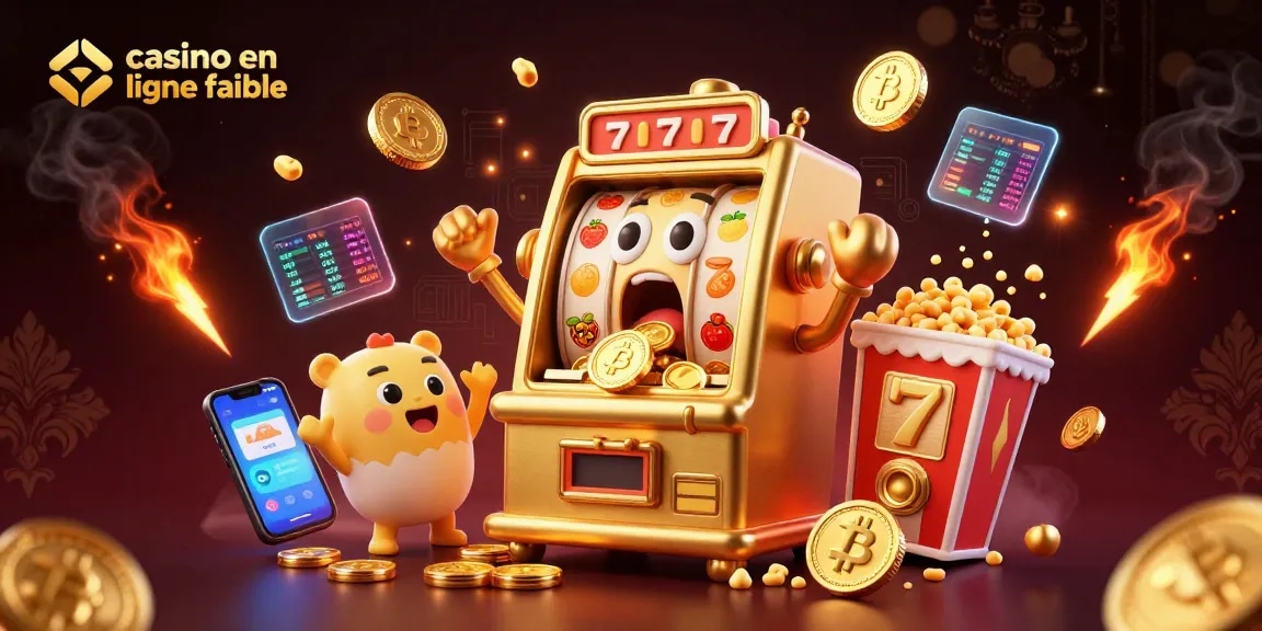 Un jackpot éclatant sur un casino en ligne fiable avec des machines à sous dorées et des pièces de crypto-monnaie scintillantes.