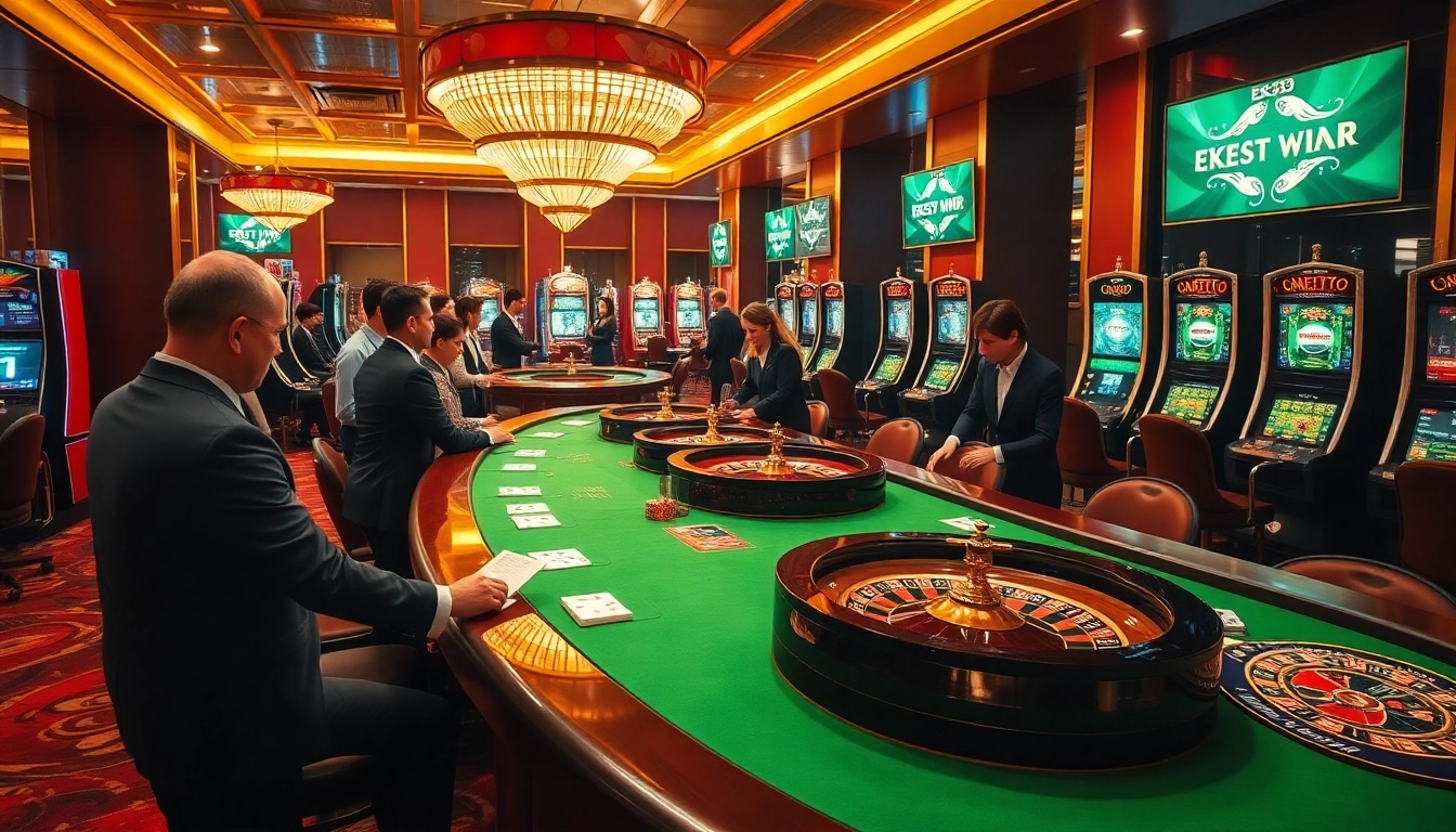 Experience the thrilling action at EK333 casino with vibrant tables and eager players.