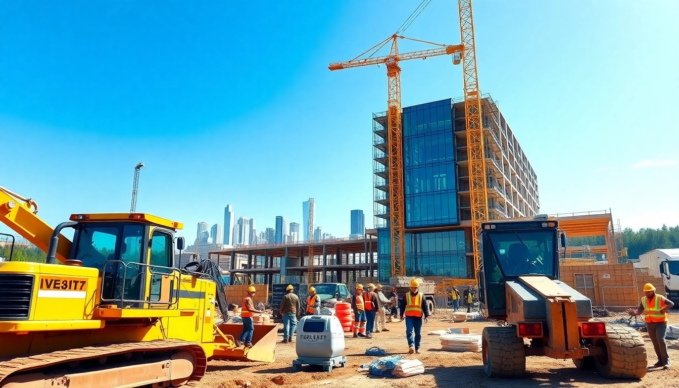 Tennessee construction news highlights active construction site with diverse teams collaborating.