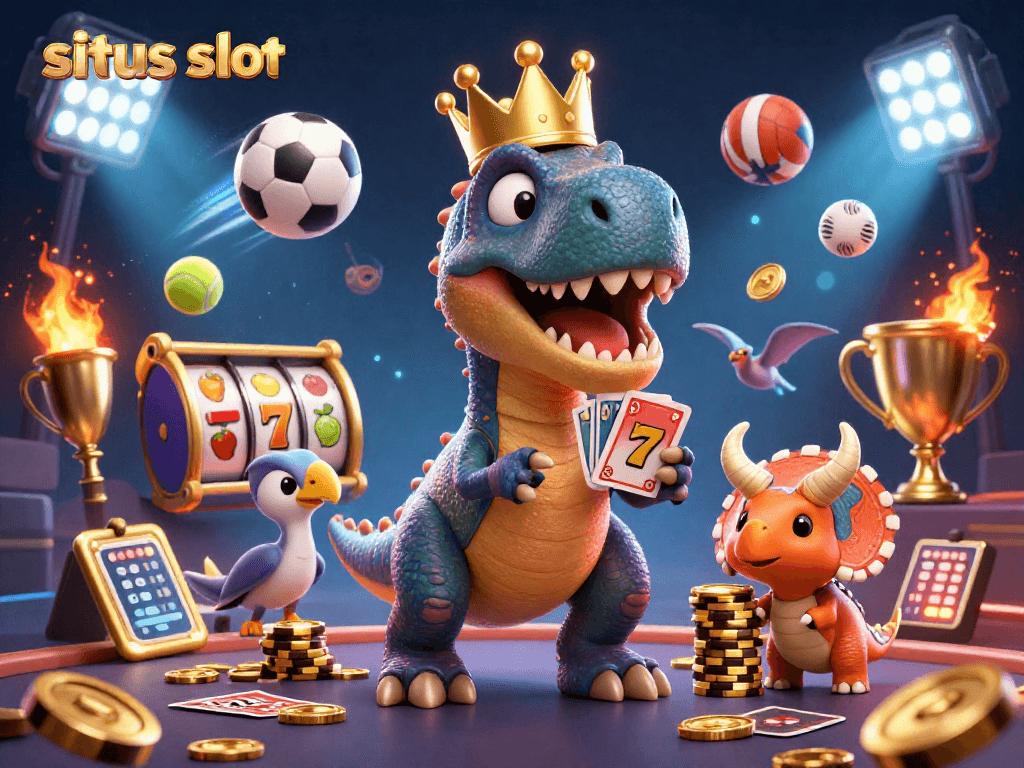 Mendapatkan jackpot dalam permainan situs slot dengan T-Rex ramah dan pterodactyl asisten.