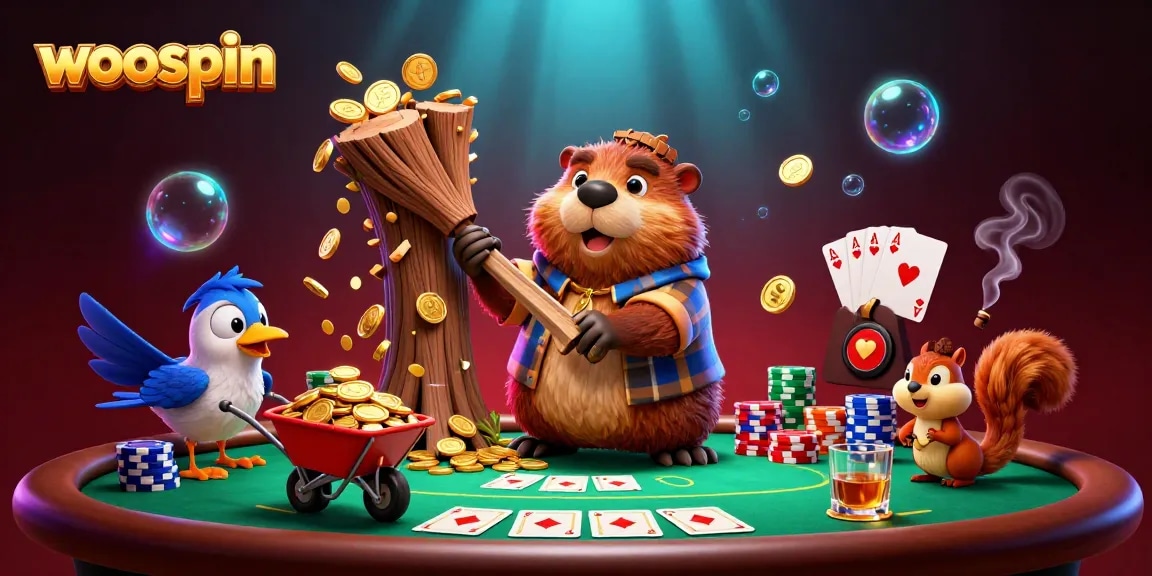 Experience woospin's thrilling casino adventure with cartoon characters and vibrant poker elements.