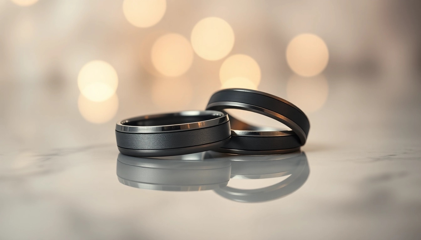 Showcase of Gunmetal Wedding Bands for Men highlighting unique designs and textures.
