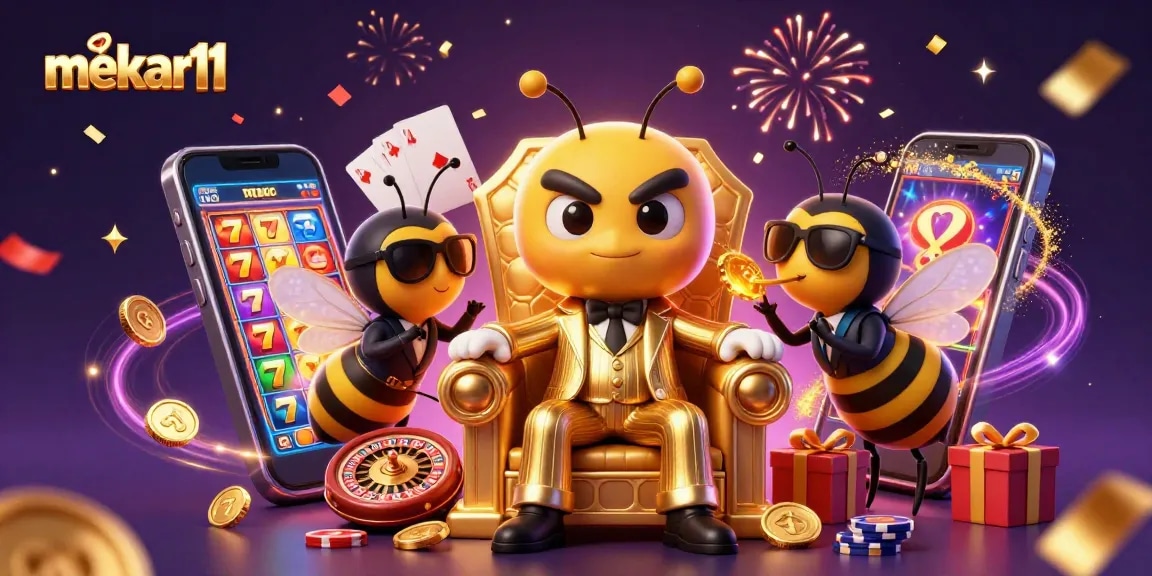 Mekar11 presents vibrant gaming visuals with bumblebee mob boss at the center of action.