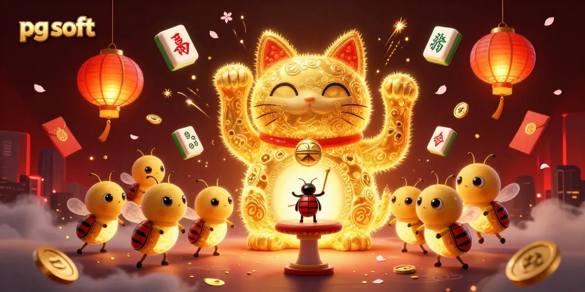 Experience thrilling gameplay with pg soft in a vibrant 3D casino scene filled with Mahjong elements.