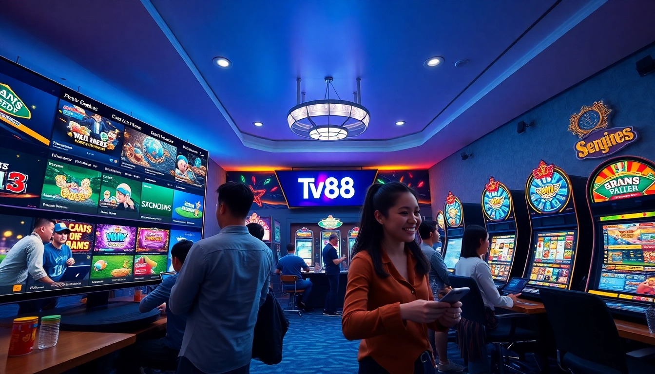 Experience the engaging TV88 online casino interface with diverse gaming options.