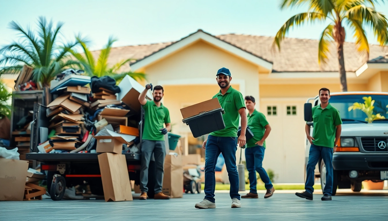 Team members efficiently removing junk at Myeasyjunkremoval.com; a clutter-free home is their result.