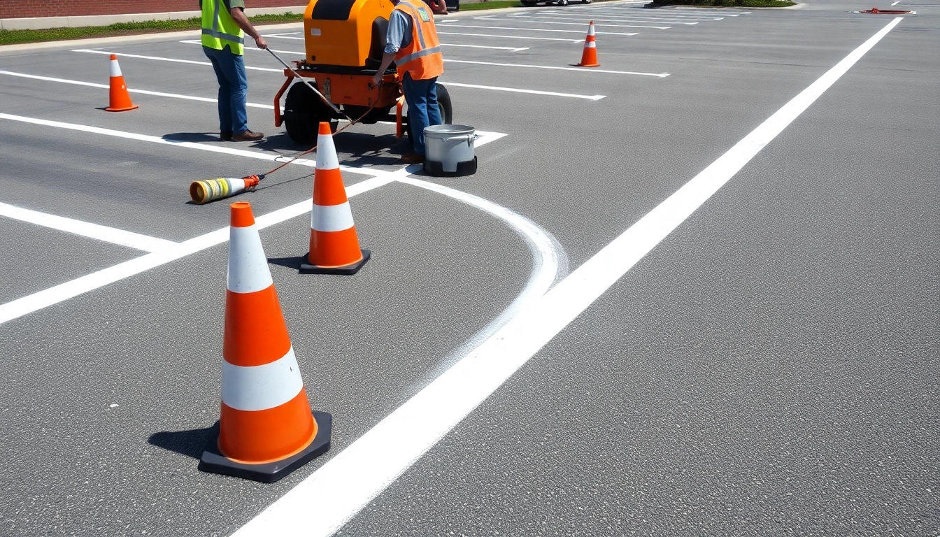 Enhance your property with Parking lot striping I-55 corridor Jackson MS for organized and safe parking.