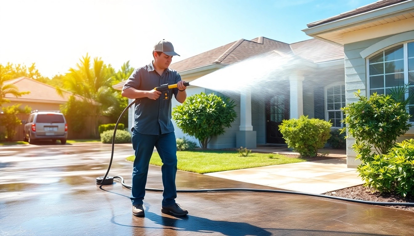 Transforming a home's exterior with professional pressure wash services in Kissimmee, FL.