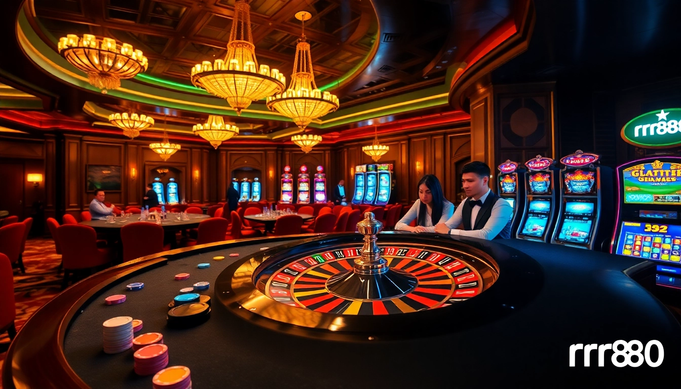 Experience thrilling gameplay as gamblers engage with rr88’s vibrant roulette and poker action.