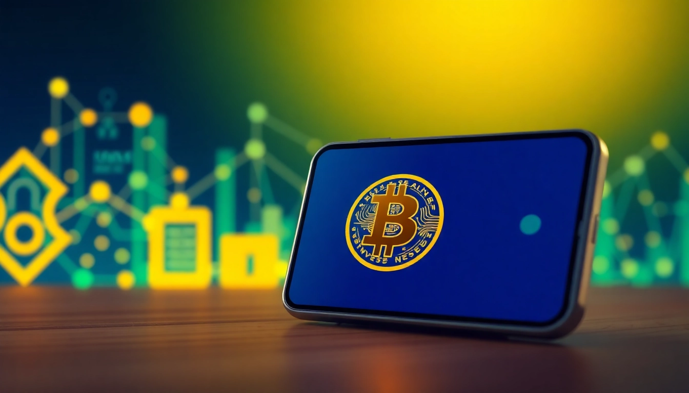 Acheter bitcoin avec une transaction numérique sur un smartphone et Bitcoin en vedette.
