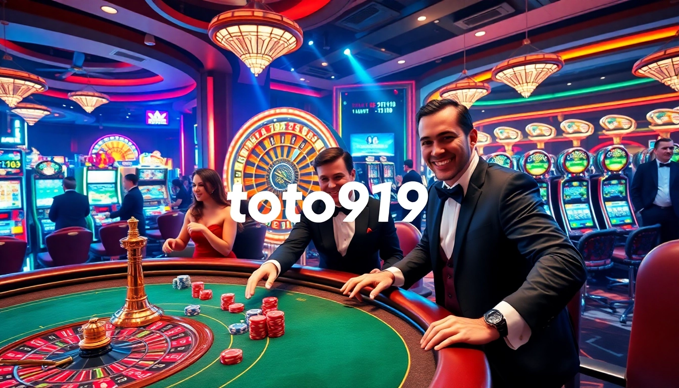 Experience the excitement of toto919 with players enjoying vibrant casino games and winning moments.
