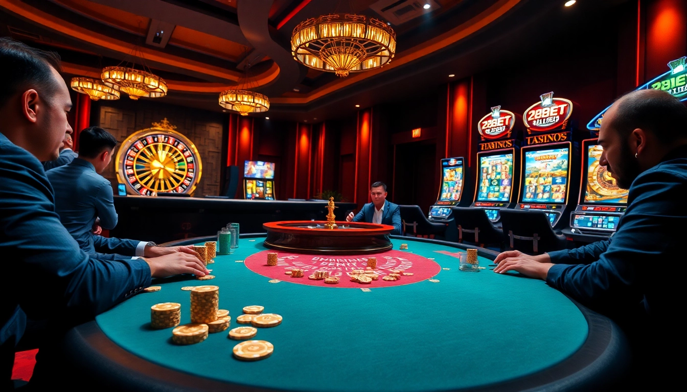 Experience high-stakes gaming at 28BET's luxurious casino tables featuring exciting poker and roulette.