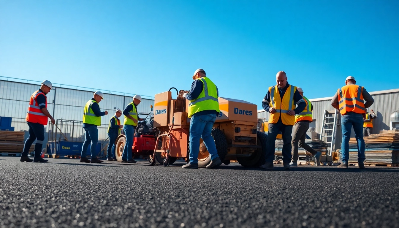 Dares Surfacing team completing a high-quality paving project with safety and precision.